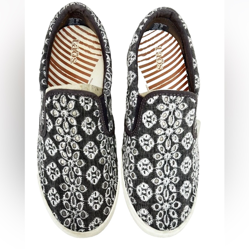 Womens TAOS Dandy Charcoal Eyelet Lace Slip On Sneaker size 8.5
